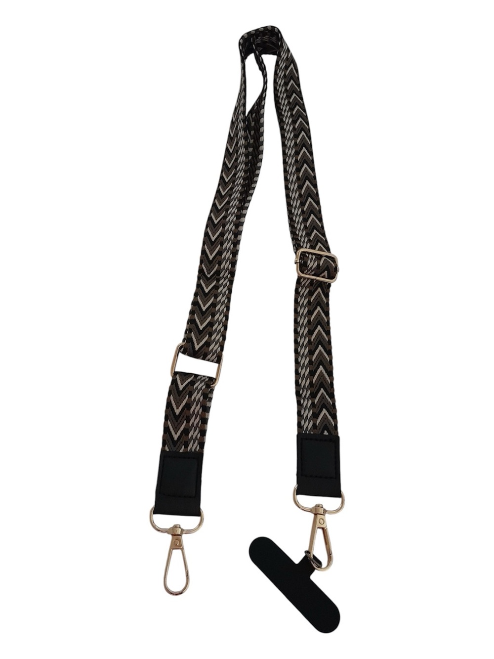 Universal Adjustable Crossbody Phone Lanyard Black Braided Strap Tether Patch - Picture 7 of 9